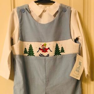 Boys smocked Christmas outfit